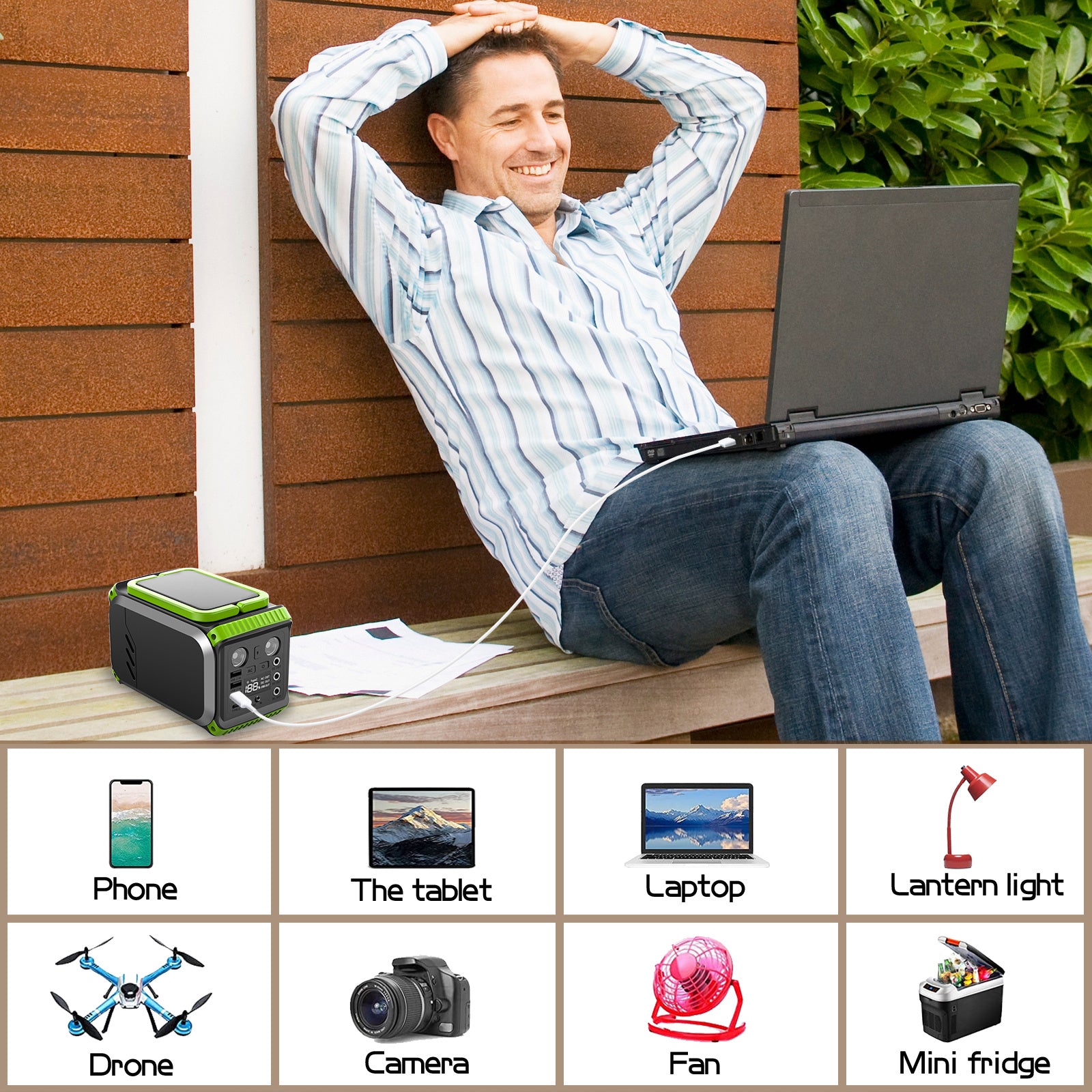 200W Portable Power Station, 148Wh Solar Generator - 40000mAh Battery Backup for Camping & Emergencies
