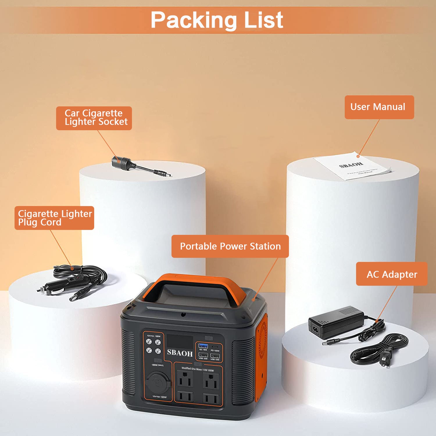 300W Portable Power Station, 296Wh Solar Generator (P302) - Lithium Battery Backup for Home & Outdoor Use