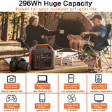 300W Portable Power Station, 296Wh Solar Generator (P302) - Lithium Battery Backup for Home & Outdoor Use
