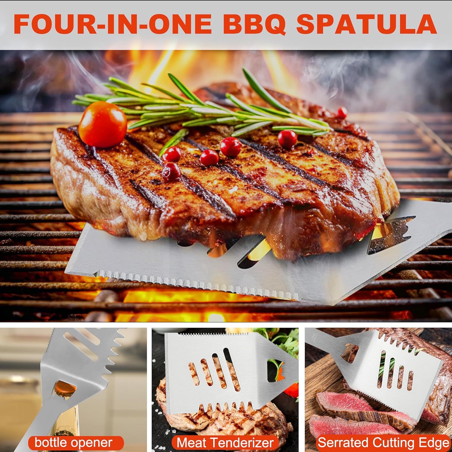 22-Piece Stainless Steel BBQ Tool Set – Complete Grilling Kit in Sleek Black Aluminum Case