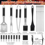 22-Piece Stainless Steel BBQ Tool Set – Complete Grilling Kit in Sleek Black Aluminum Case
