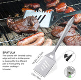 Grilljoy 8-Piece BBQ Grill Tool Set - Heavy-Duty Stainless Steel Barbecue Accessories with Spatula, Tongs, Fork & Storage Bag