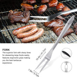 Grilljoy 8-Piece BBQ Grill Tool Set - Heavy-Duty Stainless Steel Barbecue Accessories with Spatula, Tongs, Fork & Storage Bag
