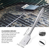 Grilljoy 8-Piece BBQ Grill Tool Set - Heavy-Duty Stainless Steel Barbecue Accessories with Spatula, Tongs, Fork & Storage Bag