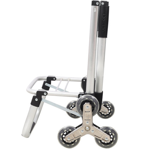 Foldable Shopping Stair Trolley – Black Waterproof Oxford Bag with Stainless Steel Frame & Triangular Climbing Wheels