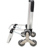 Foldable Shopping Stair Trolley – Black Waterproof Oxford Bag with Stainless Steel Frame & Triangular Climbing Wheels