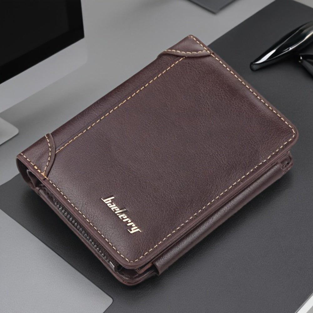 Stylish Brown & Khaki Men’s Leather Wallet