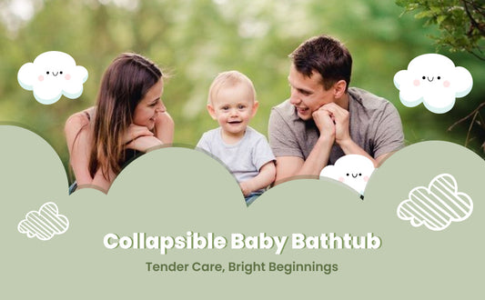 Collapsible Baby Bathtub with Cushion & Thermometer – Foldable Portable Tub (Green)