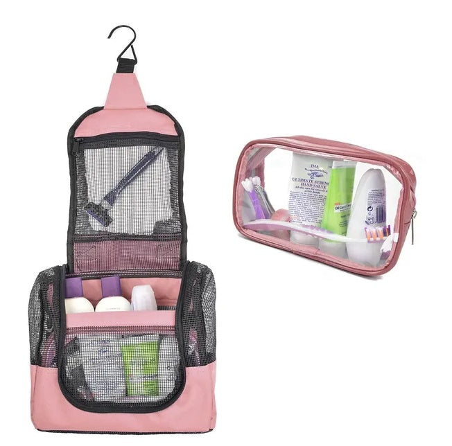 Portable Hanging Shower Caddy Organizer 🚿 Quick-Dry Mesh with Free Toiletries Case – Travel & Dorm Must-Have