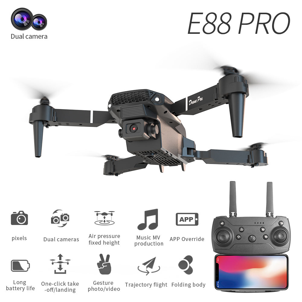 E88 Foldable Dual Camera Drone - WiFi FPV RC Quadcopter for Beginners & Kids