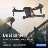 E88 Foldable Dual Camera Drone - WiFi FPV RC Quadcopter for Beginners & Kids