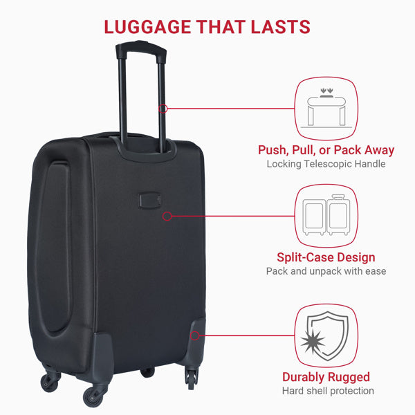 Oxford Cloth Trolley Suitcase – Lightweight Soft-Sided Luggage with Spinner Wheels & TSA Lock (20/24/28 Inches)