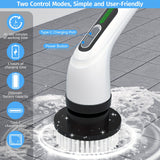 24 V Electric Spin Scrubber with Adjustable Handle & 8 Brush Heads – Adjustable Extension Handle, 2 Speed Settings for Bathroom, Kitchen, Car, Walls