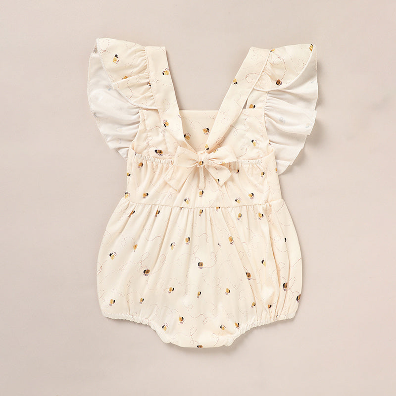 Baby Girl Honeybee Bubble Romper – 1st Bee Day Birthday Outfit, Cute Infant Bee Costume for Babies