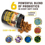 Probiotics for Dogs – Digestive Enzymes & Gut Health Support Chews for Allergies, Yeast Balance & Immunity