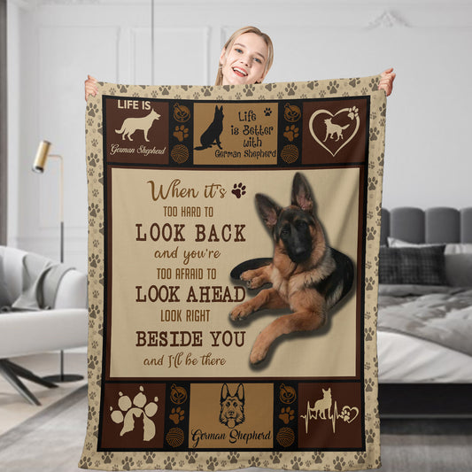 German Shepherd Dog Flannel Fleece Throw Blanket – Soft & Lightweight 50×60 in, Cozy Bed, Couch & Travel Blanket