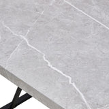 Modern 55-Inch Dining Table – Rectangular Gray MDF Top with Metal Frame, Easy Assembly for 4 People