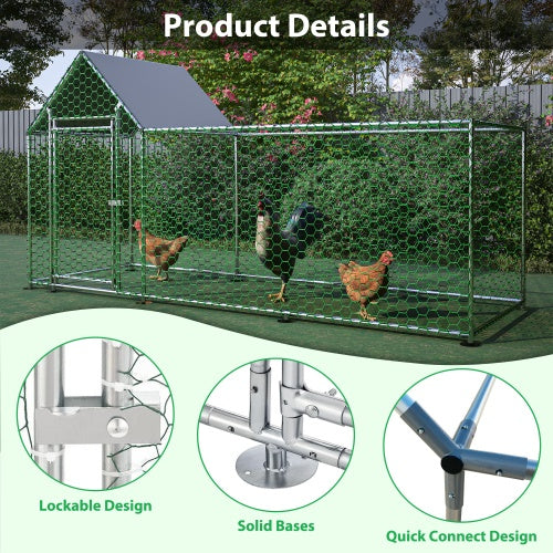 Poultry Habitat Cage – Secure Enclosure with Lid for Chicken Coop, Ducks & Small Animals, Outdoor Steel Wire Habitat