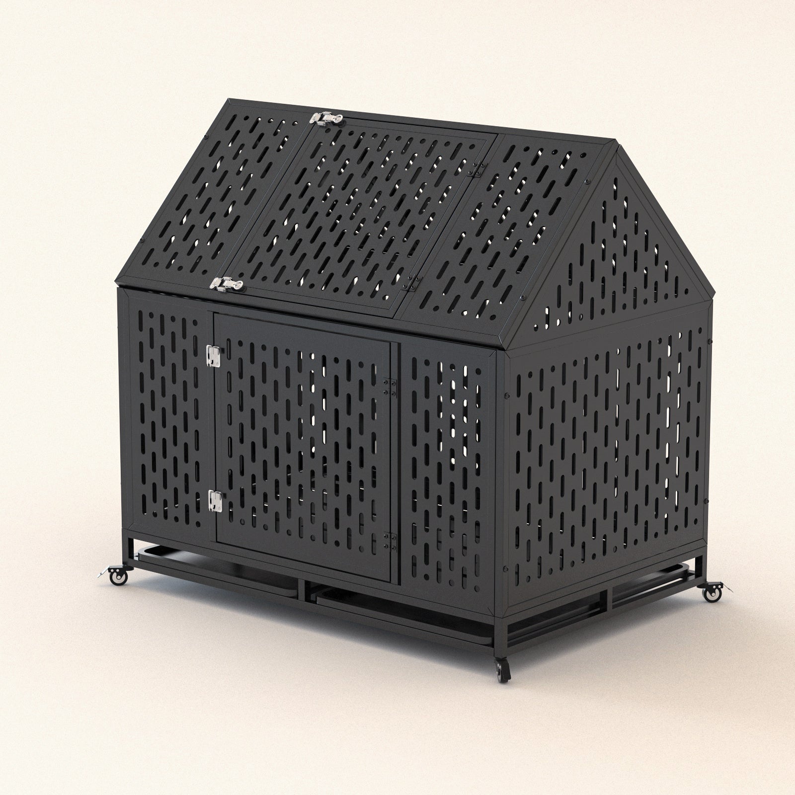 45" Heavy-Duty Dog Crate – XL Steel Kennel with Locking Latch & Removable Tray