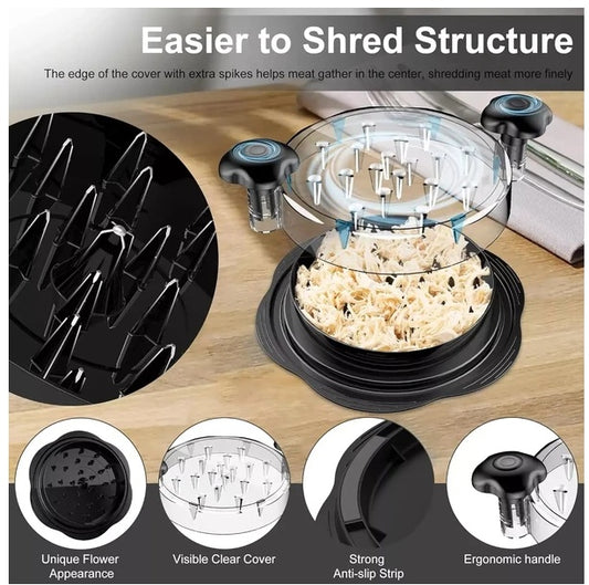 Large Chicken Shredder Tool – Twist-Style Meat Shredding Grinder with Ergonomic Handles & Non-Slip Base (BPA-Free)