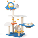 49" Tall Cat Tree Tower with UFO Space Capsule Top Perch & Sisal Scratching Posts – Multi-Level Indoor Cat Furniture