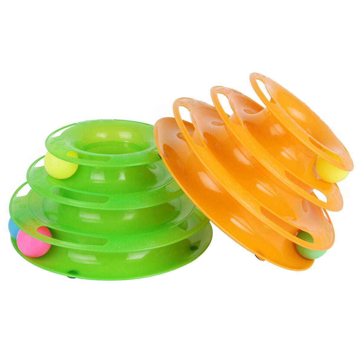 Pet Cat Crazy Ball Disk – Trilaminar Interactive Plate Toy with Rolling Balls for Indoor Cats, Fun Play & Exercise