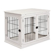 Stylish Small Kennel End Table with Double Entrances & Lockable Door