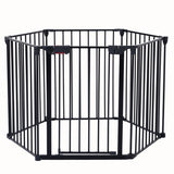 150″ Adjustable 6-Panel Metal Safety Gate – Foldable Freestanding Play Yard & Safety Fence