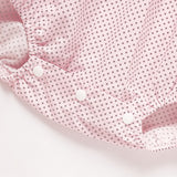 Newborn Baby Girls Valentine’s Day Smocked Romper – Short Sleeve Heart Embroidery Jumpsuit ❤️👶