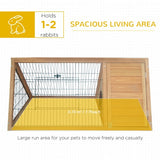 Wooden A-Frame Outdoor Rabbit Cage – Small Animal Hutch with Ramp, Weather-Resistant Roof & Secure Enclosure for Rabbits & Guinea Pigs