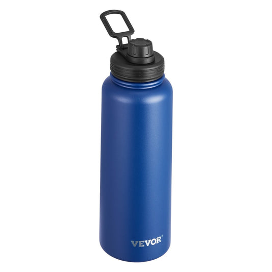 40 oz Insulated Water Bottle with 3 Lids - Stainless Steel Vacuum Flask for Hot & Cold Drinks