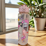 Kuromi Transparent Sports Water Bottle 800 ml – Leak-Proof Pop-Up Lid & Shatter-Resistant Design