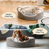 Mewoo Washable Pet Bed – 23"x23"x7" Orthopedic Plush Round Bed with Non-Slip Bottom for Small Dogs, Cats & Kittens