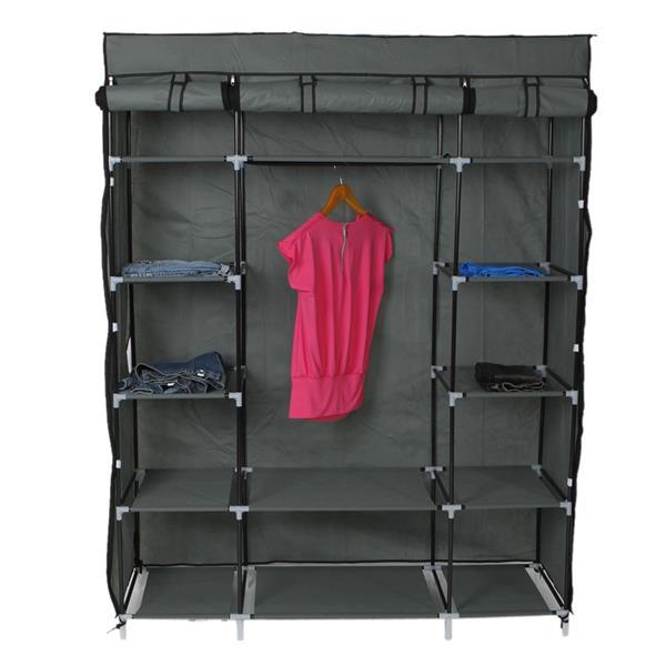 Portable Fabric Wardrobe Closet - 5-Tier, 12-Compartment Organizer with Hanging Rod | Easy Assembly Clothes Storage