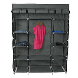 Portable Fabric Wardrobe Closet - 5-Tier, 12-Compartment Organizer with Hanging Rod | Easy Assembly Clothes Storage
