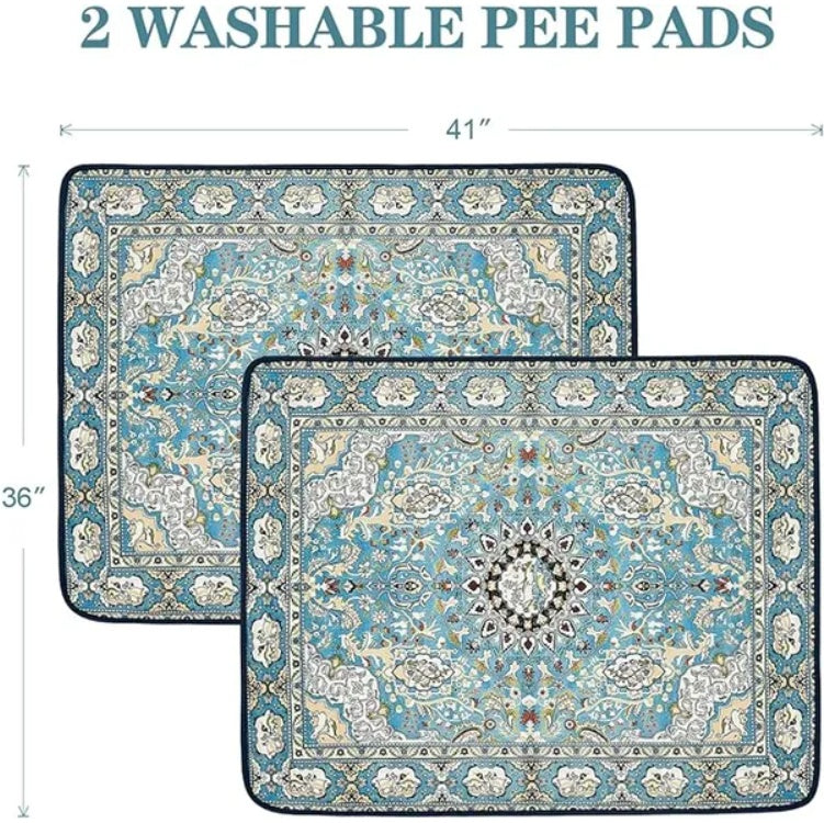 Washable Reusable Puppy Pads (2-Pack) – Super Absorbent, Leakproof, Non-Slip 36 × 41 cm Training Mats
