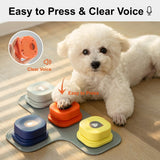 MewooFun Dog Talking Buttons Set – 3 Recordable Communication Buttons for Dogs & Cats, Training & Interactive Pet Toy
