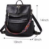 PU Leather Backpack for Women – Stylish Casual Daypack, Travel & School Bag with Multi-Pockets