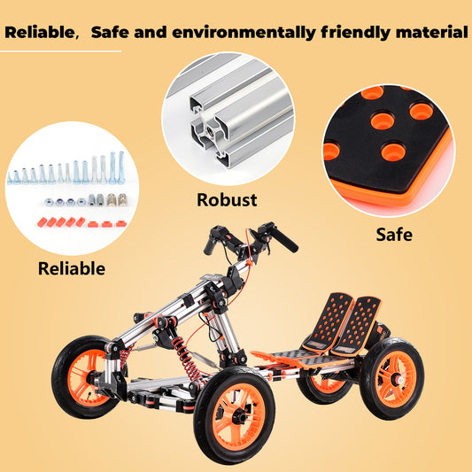 Electric Racing Go-Kart for Kids & Teens - Adjustable Frame & 3-Speed Modes