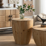 Vintage Industrial Nesting Coffee Table Set - Bucket Style Tables with Lift-Top Storage