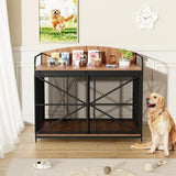 42.8-Inch Heavy-Duty Dog Crate Furniture – Farmhouse Wooden Kennel & Coffeetable