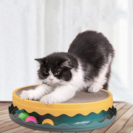 Compass Cat Scratching Post – Interactive Cat Scratcher with Ball Toy & Training Mouse