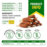 Dog Calcium Bones Wrapped with Chicken – Rawhide-Free Grain-Free Organic Chew Treats for Training & Healthy Teeth