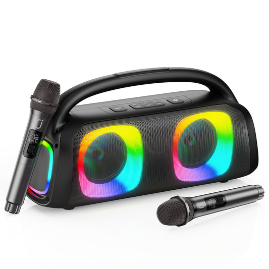 High-Power Bluetooth Party Speaker with Dual Microphones
