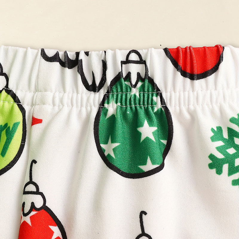 Toddler Baby Girls Christmas Clothes Ruffle Long Sleeve Heart Print Top, Flared Pants & Matching Headband Outfit Set
