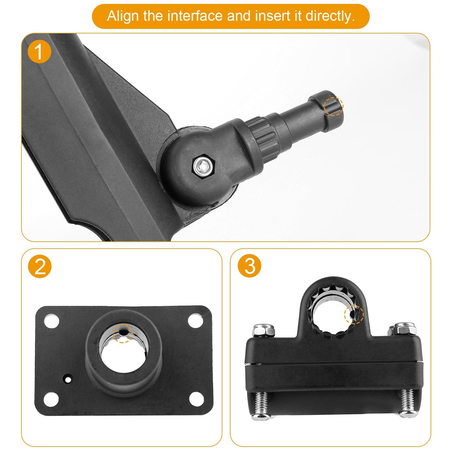 360° Rotatable Boat Fishing Rod Holder - Adjustable Kayak Pole Holder with Rail Clamp Mount