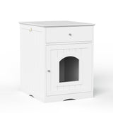 Wooden Pet House Litter Box Furniture – Multi-Functional Enclosure with Fence, Drawers & Modern Wooden Design