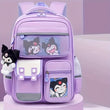 Kuromi Lightweight Backpack – Multi-Compartment Student Organizer with Adjustable Straps & Violet White Oxford Fabric Design