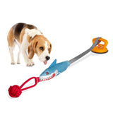 Prokel Shark Shaped Pet Toy – Interactive Suction Cup Rope Ball with Squeaky Chew Function for Dogs & Cats, Training & Play