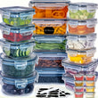 48-Piece Leak-Proof Meal Prep Food Storage Containers Set – Airtight, BPA-Free with Snap-Lock Lids & Free Labels